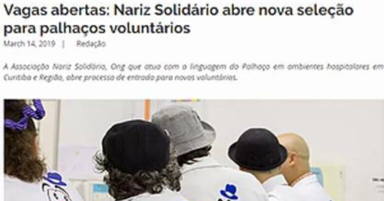 Vagas abertas: Nariz Solidário abre nova seleção para palhaços voluntários