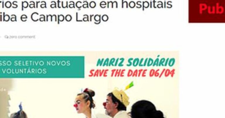 ONG de Palhaços seleciona voluntários para atuação em hospitais de Curitiba e Campo Largo