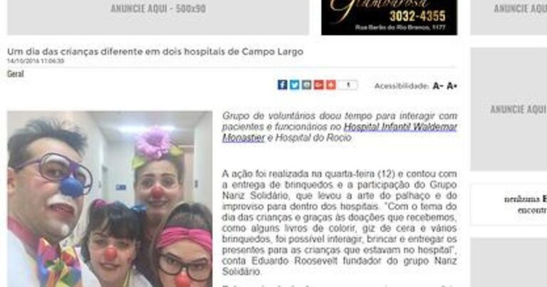 Um dia das crianças diferente em dois hospitais de Campo Largo