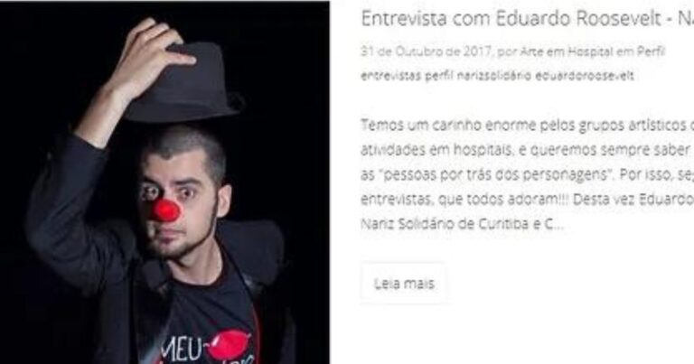 Entrevista com Eduardo Roosevelt ao site ARTE EM HOSPITAL.